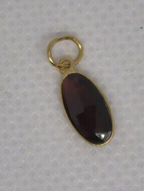 STELLA & DOT January Oval Gold Plated Birthstone Charm Pendant In Original Box